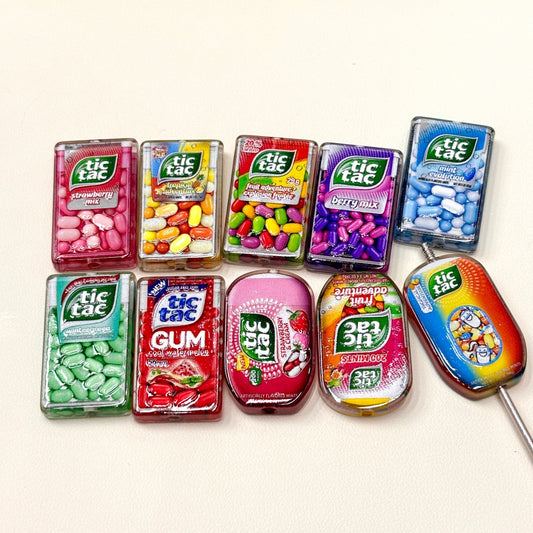 Mini Pocket Breath Mint Box Acrylic Focal Beads, Fruit Candy & Cool Peppermint Beads for DIY Beadable Pens & Keychains