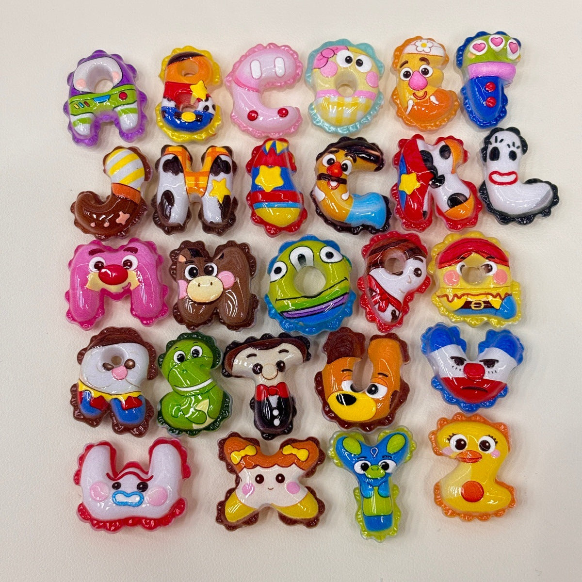 Toy Adventure Alphabet Acrylic Focal Beads, A-Z Puffy Balloon Initial Beads for DIY Beadable Pens, Keychains & Name Charms
