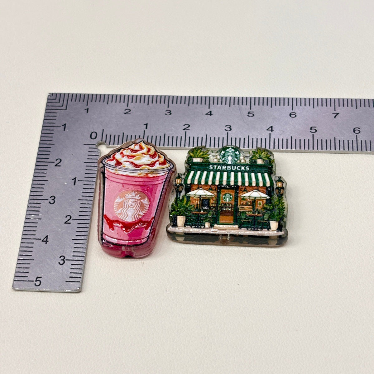 Cozy Café Lifestyle Acrylic Focal Beads, Coffee Shop Storefront & Espresso Machine Beads for DIY Beadable Pens & Keychains