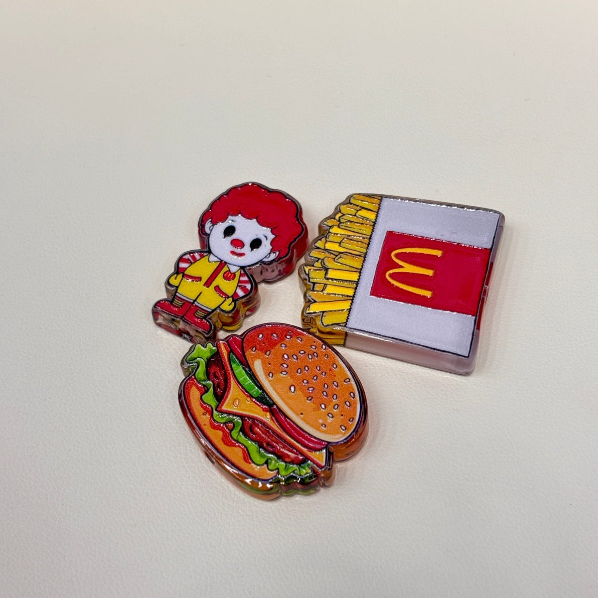Fast Food Culture Acrylic Focal Beads, Golden Arches & French Fries Burger Beads for DIY Beadable Pens & Keychains