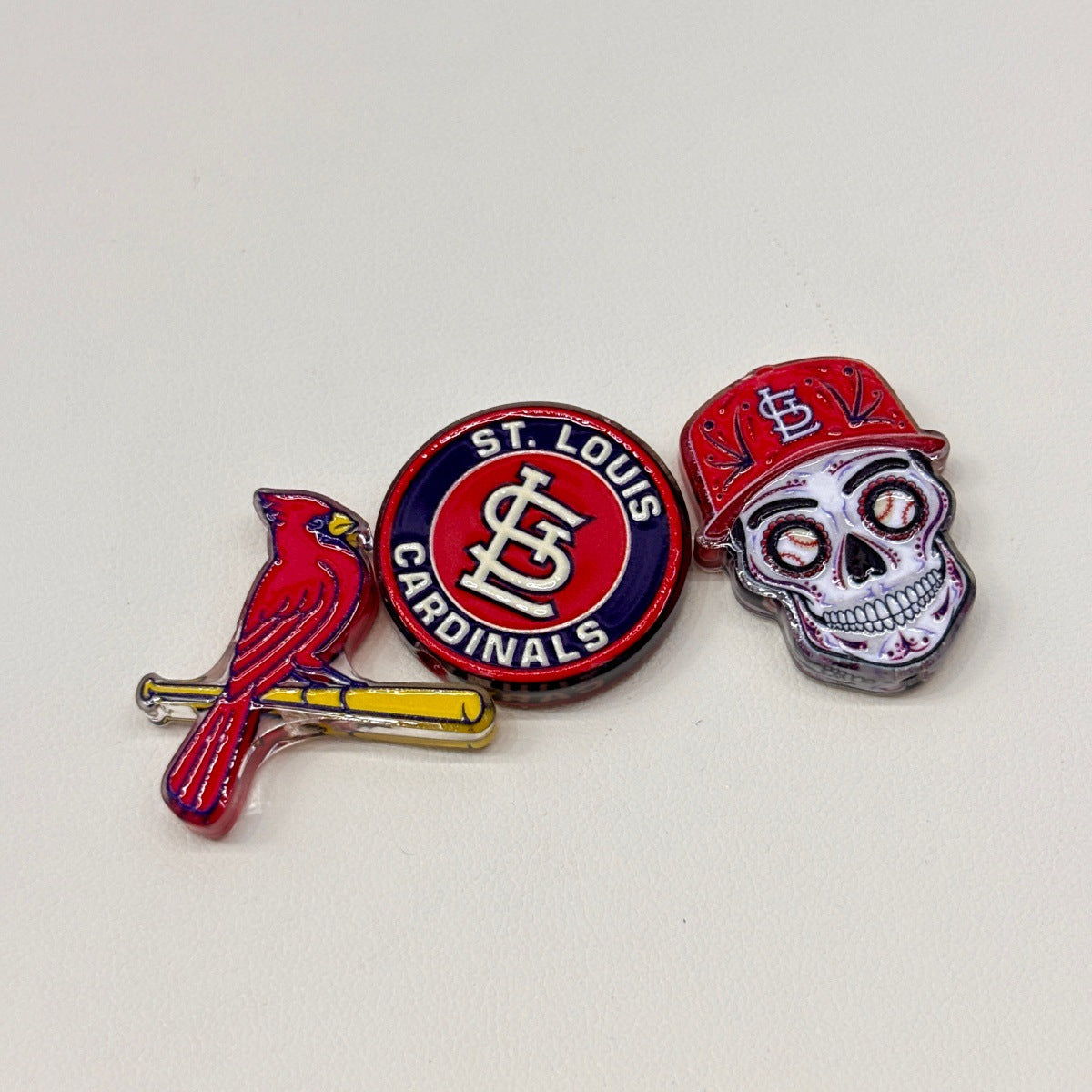 St. Louis Baseball Acrylic Focal Beads, Red Cardinal Mascot & Batting Bird Beads for DIY Beadable Pens & Keychains