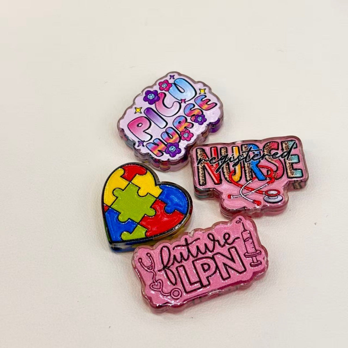 Nurse Life Acrylic Focal Beads, Medical Scrub Life & Happy Pills Beads for DIY Beadable Pens, Keychains & Badge Reels
