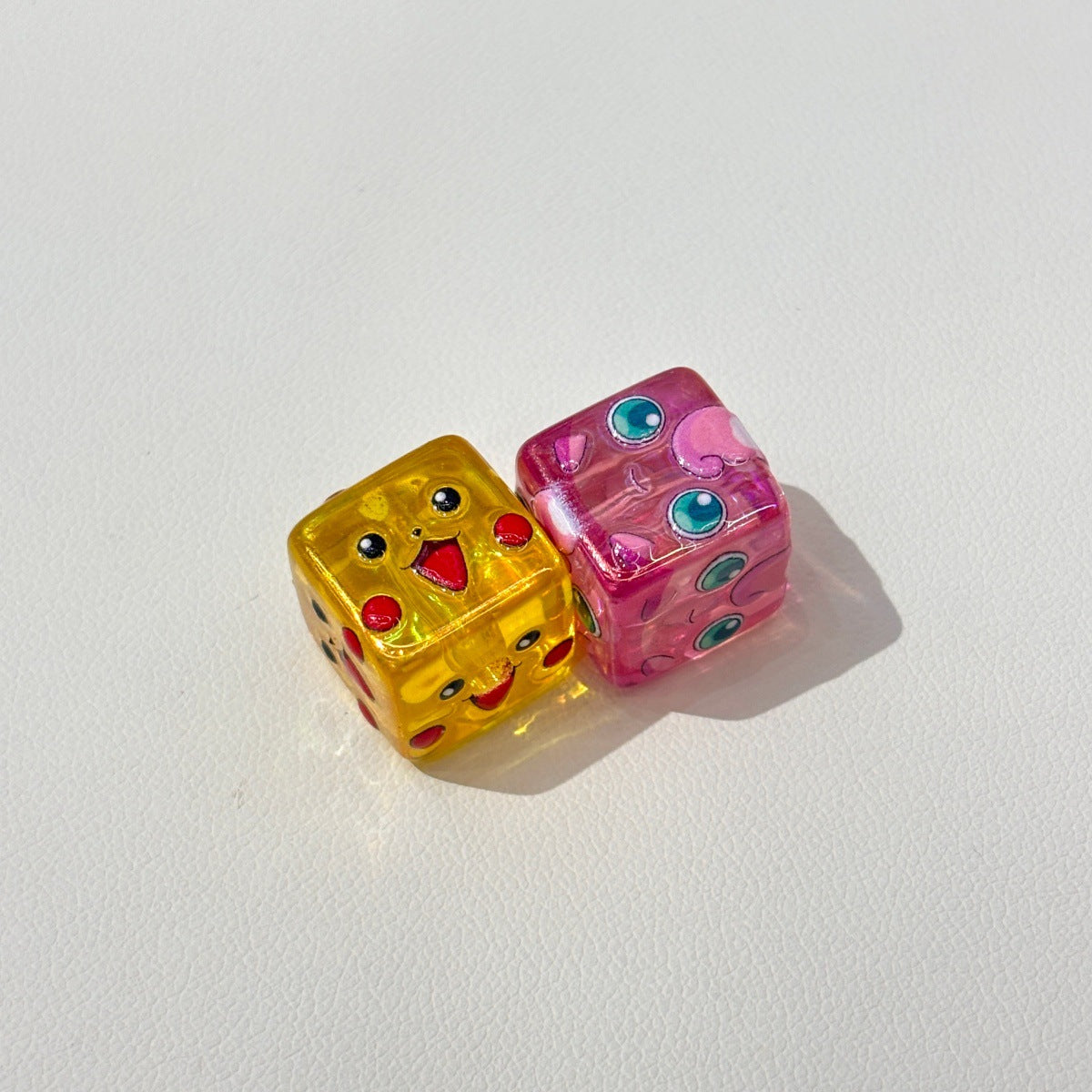 Translucent Anime Monster Cube Acrylic Focal Beads, Colorful Jelly Dice Expression Beads for DIY Beadable Pens & Keychains