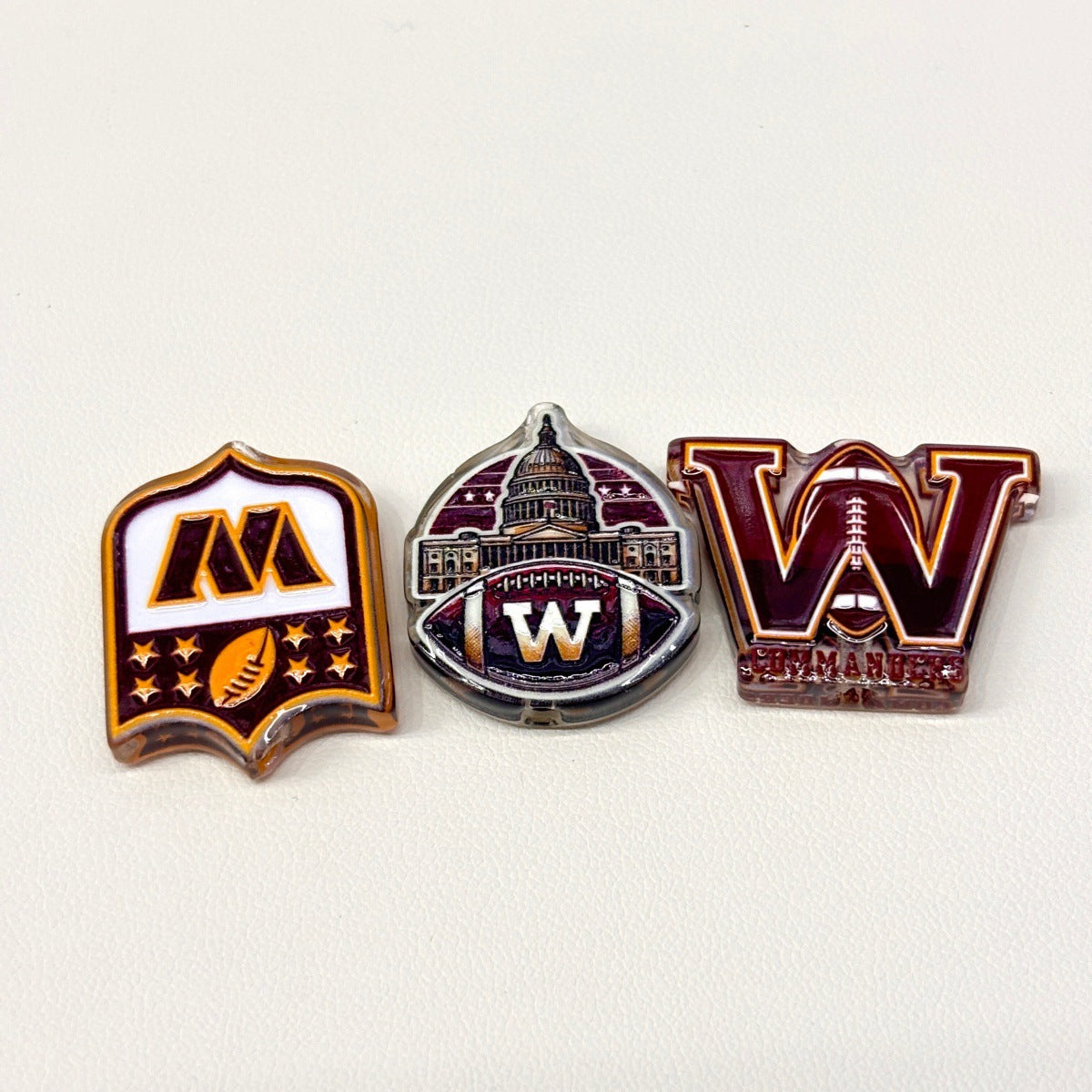 Red & Gold Football Glory Acrylic Focal Beads, Capitol Dome & Mascot Dog Beads for DIY Beadable Pens & Keychains
