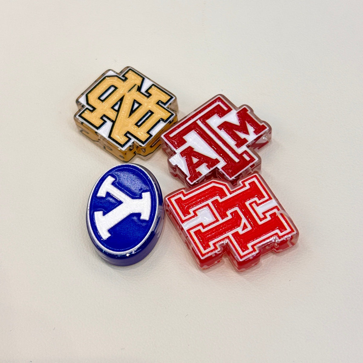 College Sports Game Day Acrylic Focal Beads, Varsity Mascot Initial & Team Pride Letters for DIY Beadable Pens & Keychains