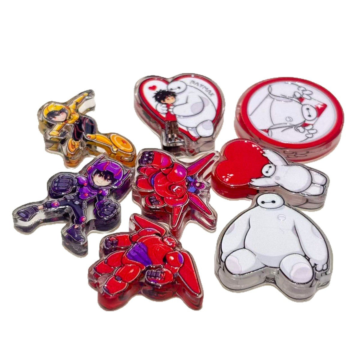 Inflatable Care Robot Acrylic Focal Beads, Red Battle Armor & Hugging Heart Beads for DIY Beadable Pens & Keychains