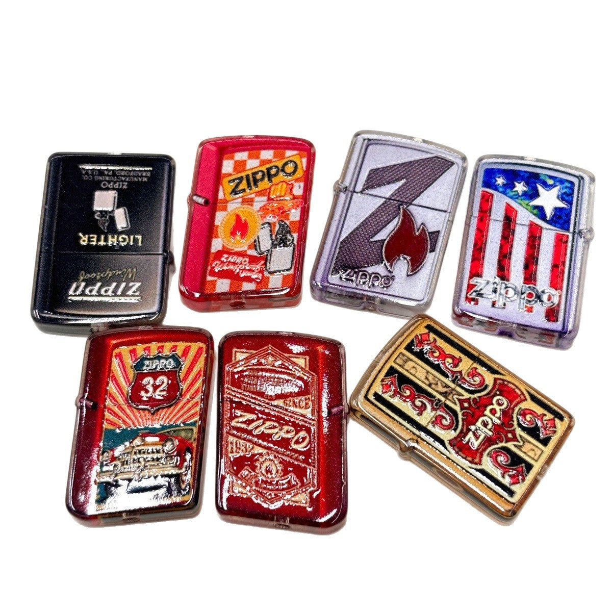 Vintage Windproof Flip-Top Lighter Acrylic Focal Beads, Retro Flame & Antique Engraved Pocket Tool Beads for DIY Beadable Pens & Keychains
