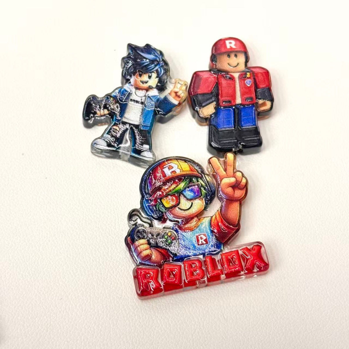 Sandbox Block Gamer Acrylic Focal Beads, Metaverse Pixel Adventurer & Headset Boy Beads for DIY Beadable Pens & Keychains