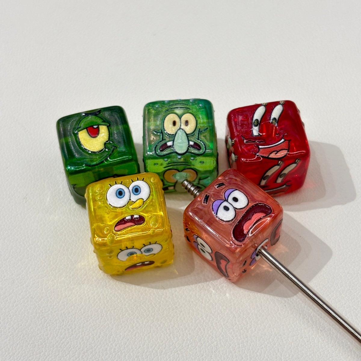 Undersea Jelly Dice Acrylic Focal Beads, Translucent Ocean Pals & Emoji Cube Beads for DIY Beadable Pens & Keychains