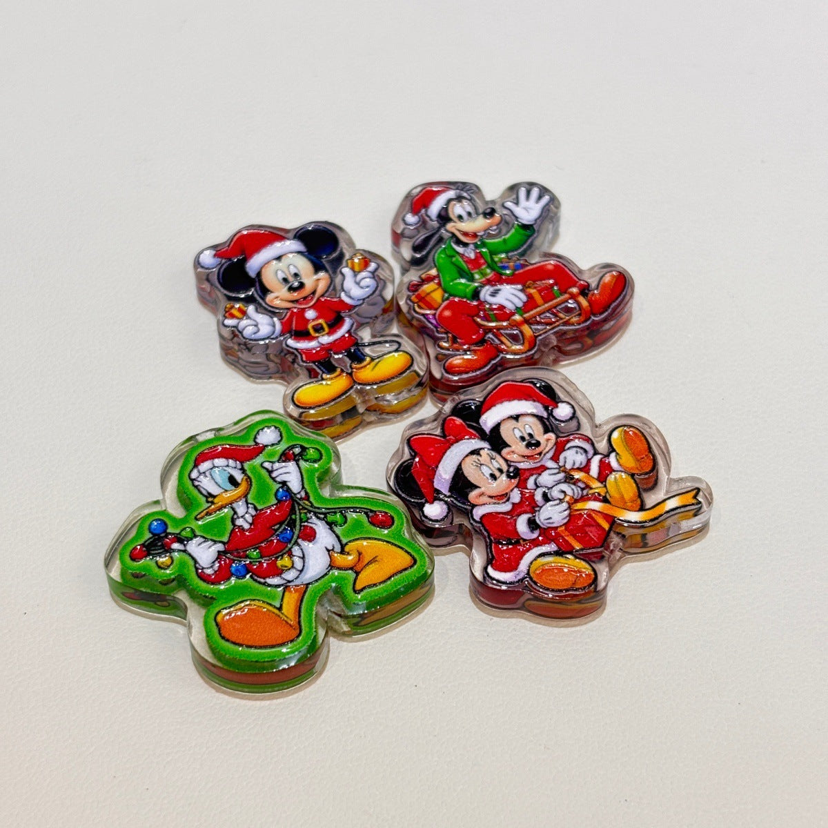 Magical Mouse Christmas Acrylic Focal Beads, Retro Holiday Pals & Santa Sleigh Beads for DIY Beadable Pens & Keychains