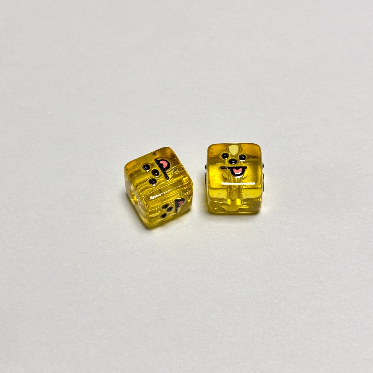 Translucent Jelly Dice Acrylic Focal Beads, 3D Crystal Emoji Cube Beads for DIY Beadable Pens & Keychains