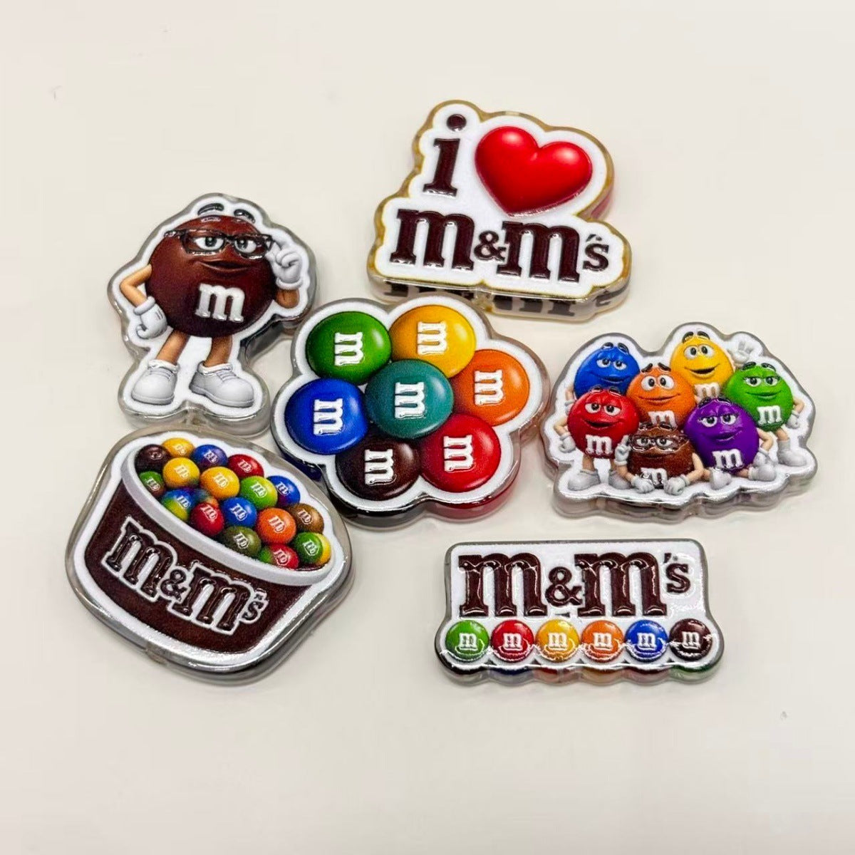 Rainbow Candy Character Acrylic Focal Beads, Sweet Chocolate Pals & Red Heart Beads for DIY Beadable Pens & Keychains
