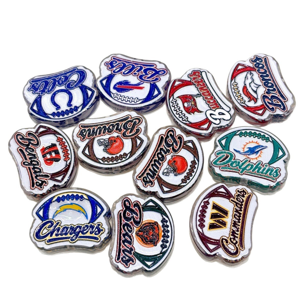 Football Game Day Script Acrylic Focal Beads, Stadium Mascot & Stitched Football Beads for DIY Beadable Pens & Keychains
