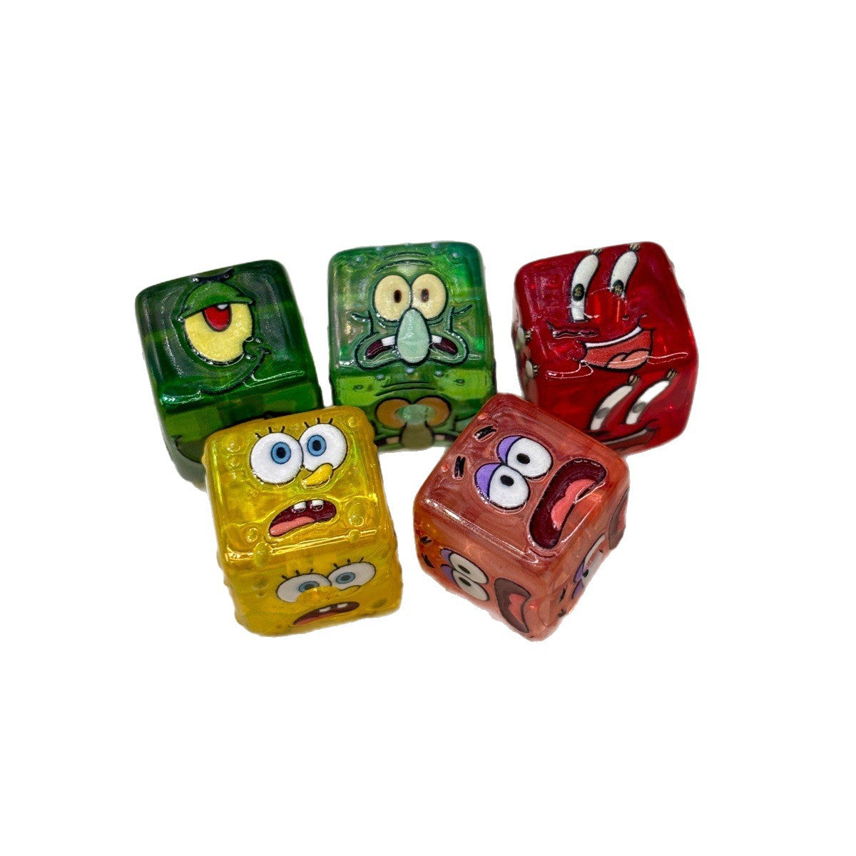 Undersea Jelly Dice Acrylic Focal Beads, Translucent Ocean Pals & Emoji Cube Beads for DIY Beadable Pens & Keychains