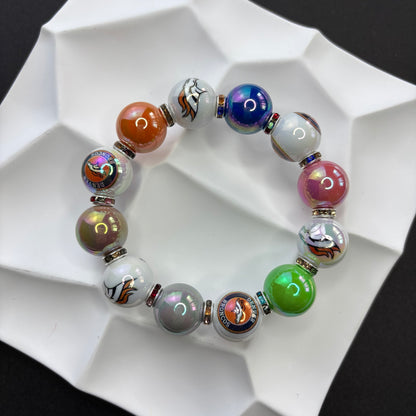 NFL Team Beaded Bracelet – Silicone & Acrylic Beads Fan Jewelry - Beadable Cat