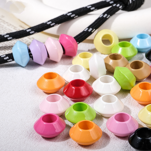 7.3mm Large Hole UFO Saucer Acrylic Beads - 16mm Lacquered Chunky | Acrylic Bead for DIY Bracelet Keychain Jewelry Making