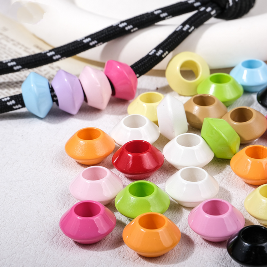 7.3mm Large Hole UFO Saucer Acrylic Beads - 16mm Lacquered Chunky | Acrylic Bead for DIY Bracelet Keychain Jewelry Making