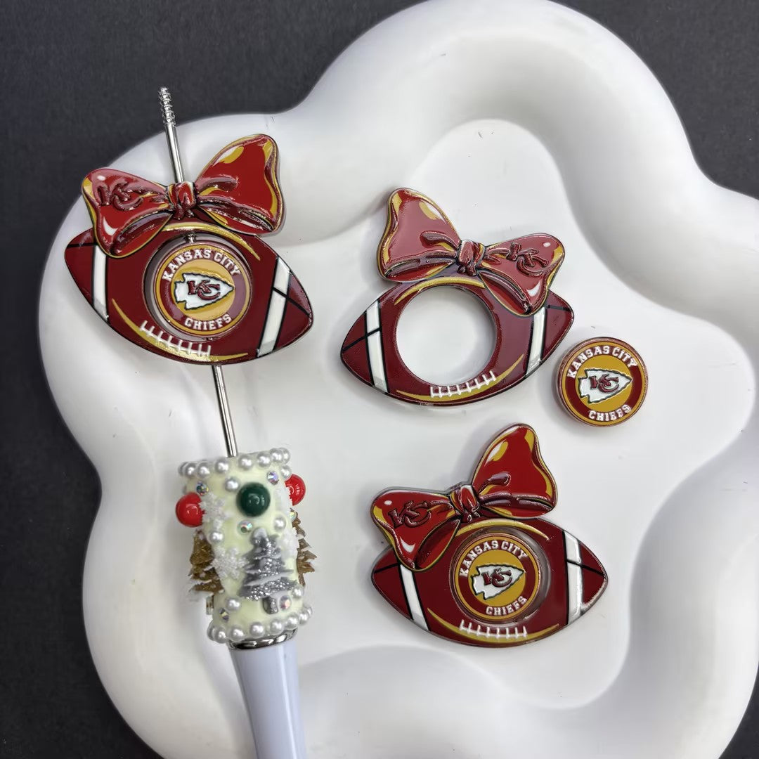 Football Bow Diamond Painting Accessories Collection | Acrylic Pen Topper & Sport Ball Cover Minder Set