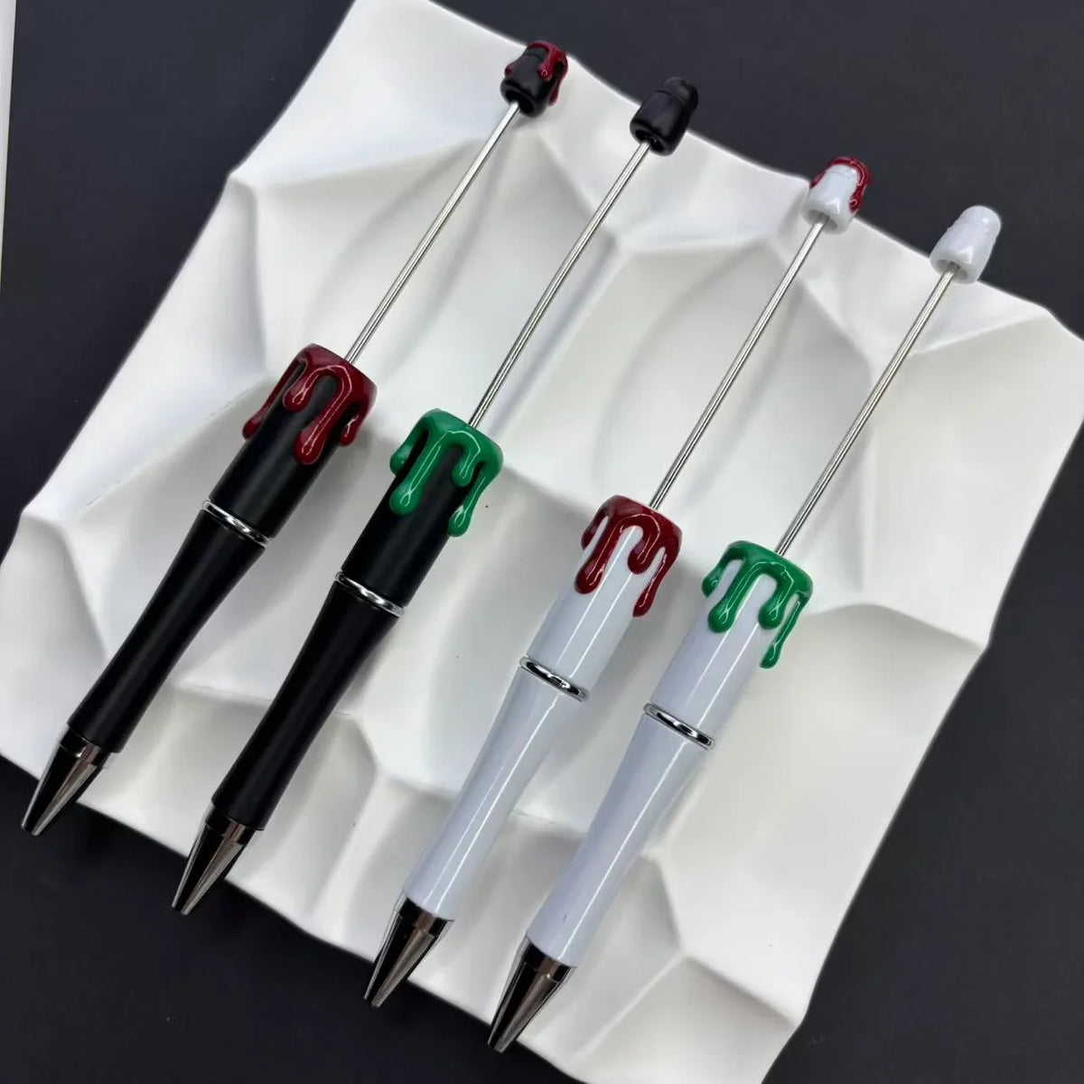 Handmade Halloween bloody pens, red blood and green blood | DIY Beadable Pen Craft Gift Idea