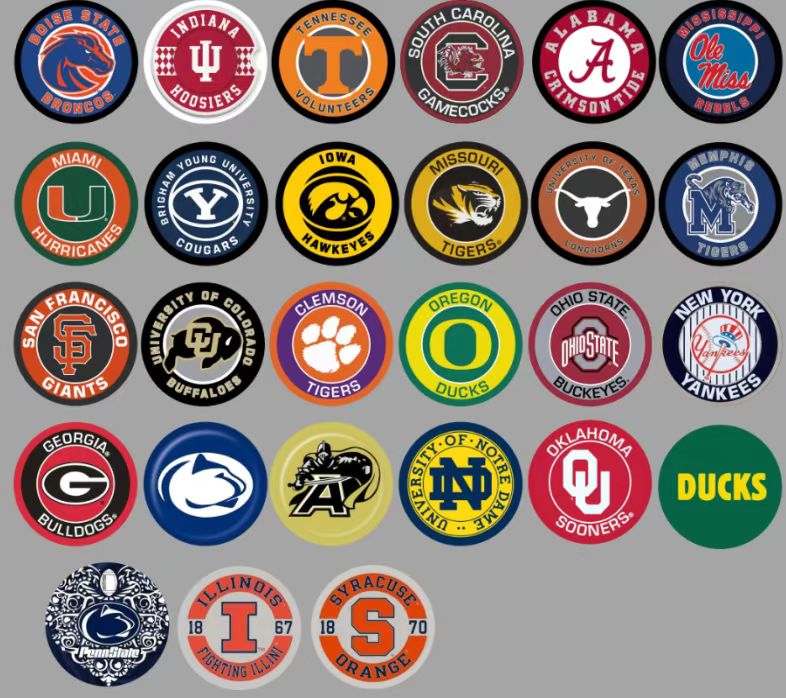 NCAA Sports Team Focal Beads - Silicone Loose Beads for DIY Pens & | DIY Sports Fan Bracelet & Keychain Craft Bead