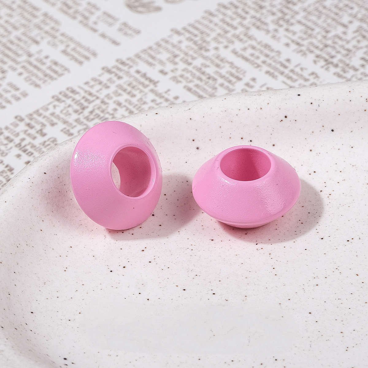 7.3mm Large Hole UFO Saucer Acrylic Beads - 16mm Lacquered Chunky | Acrylic Bead for DIY Bracelet Keychain Jewelry Making