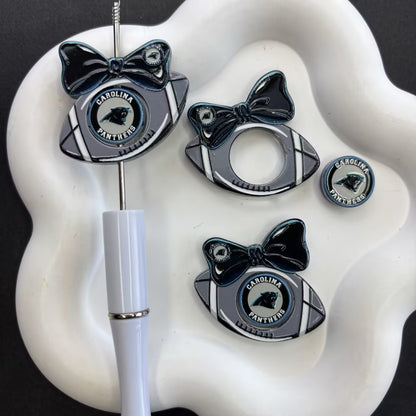 Football Bow Diamond Painting Accessories Collection | Acrylic Pen Topper & Sport Ball Cover Minder Set