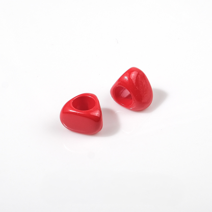 6mm Large Hole Triangle Acrylic Beads - 10.5mm Lacquered Chunky | Acrylic Bead for DIY Bracelet Keychain Jewelry Making