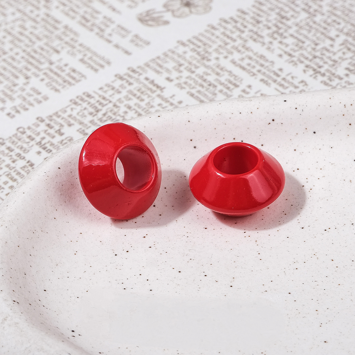 7.3mm Large Hole UFO Saucer Acrylic Beads - 16mm Lacquered Chunky | Acrylic Bead for DIY Bracelet Keychain Jewelry Making