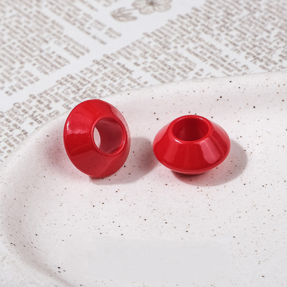 7.3mm Large Hole UFO Saucer Acrylic Beads - 16mm Lacquered Chunky | Acrylic Bead for DIY Bracelet Keychain Jewelry Making