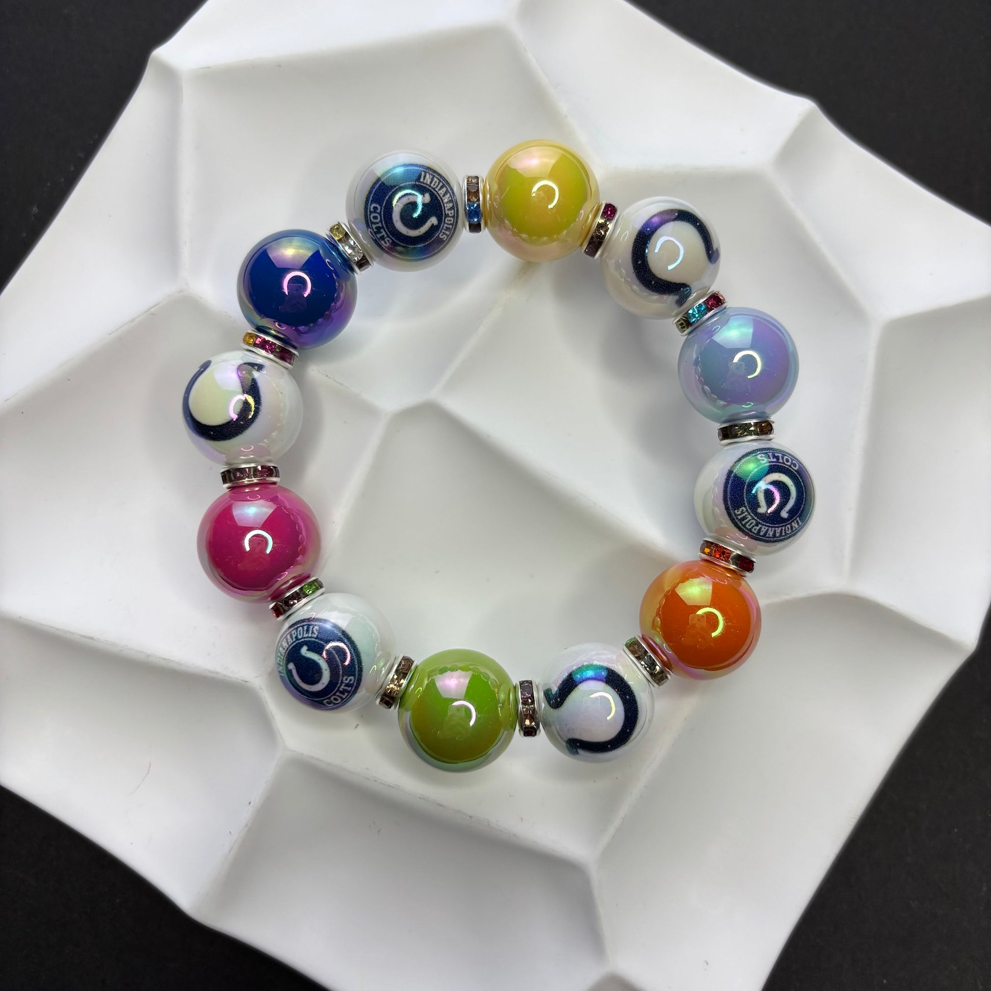 NFL Team Beaded Bracelet – Silicone & Acrylic Beads Fan Jewelry - Beadable Cat