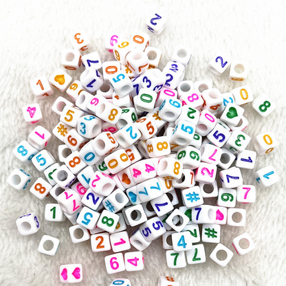 6mm Square & Round Acrylic Alphabet Beads - Colorful Enamel Letter | Acrylic Bead for DIY Bracelet Keychain Jewelry Making