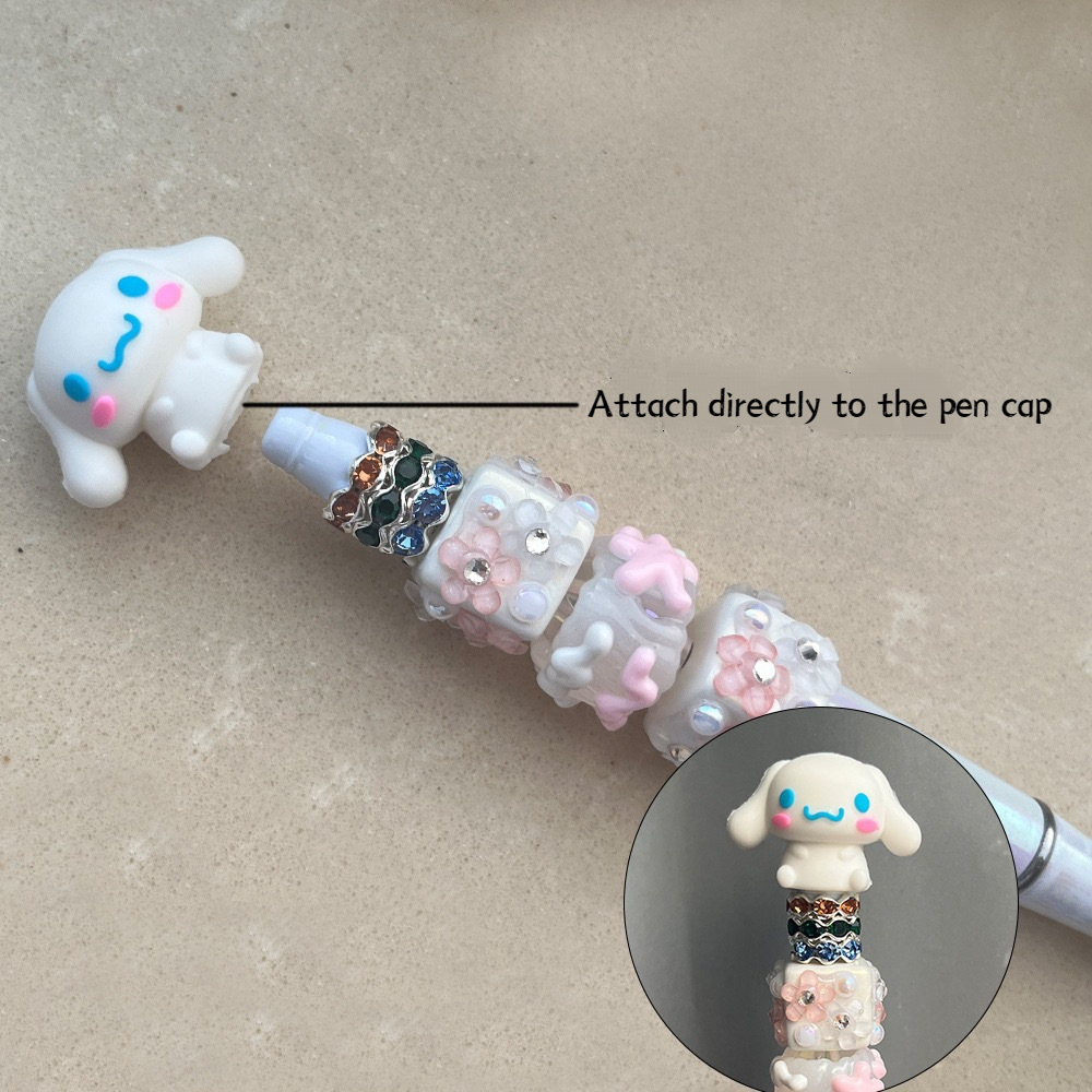 Cartoon Cinnamon Dog Cat Three-Eyed Guy Silicone Pen Cap | Silicone Focal Bead for DIY Keychain & Pen Wrap