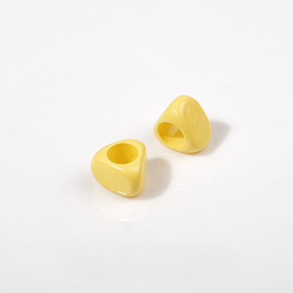 6mm Large Hole Triangle Acrylic Beads - 10.5mm Lacquered Chunky | Acrylic Bead for DIY Bracelet Keychain Jewelry Making