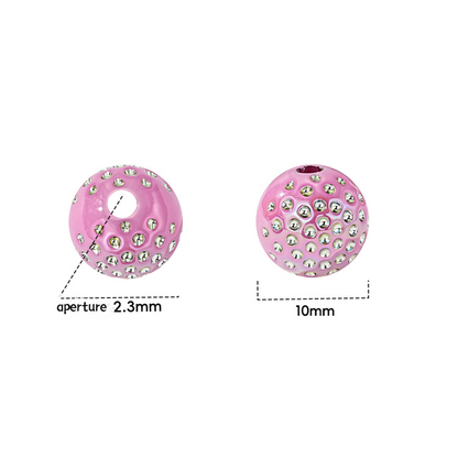 10mm AB Rhinestone Disco Ball Beads, Shiny Shamballa Crystal Round Spacer Beads for DIY Beadable Pens, Keychains, Car Hanging Ornaments Crafting