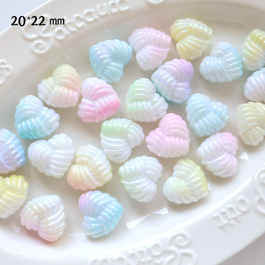 Two-color Gradient Wool Heart Straight Hole Acrylic Beads