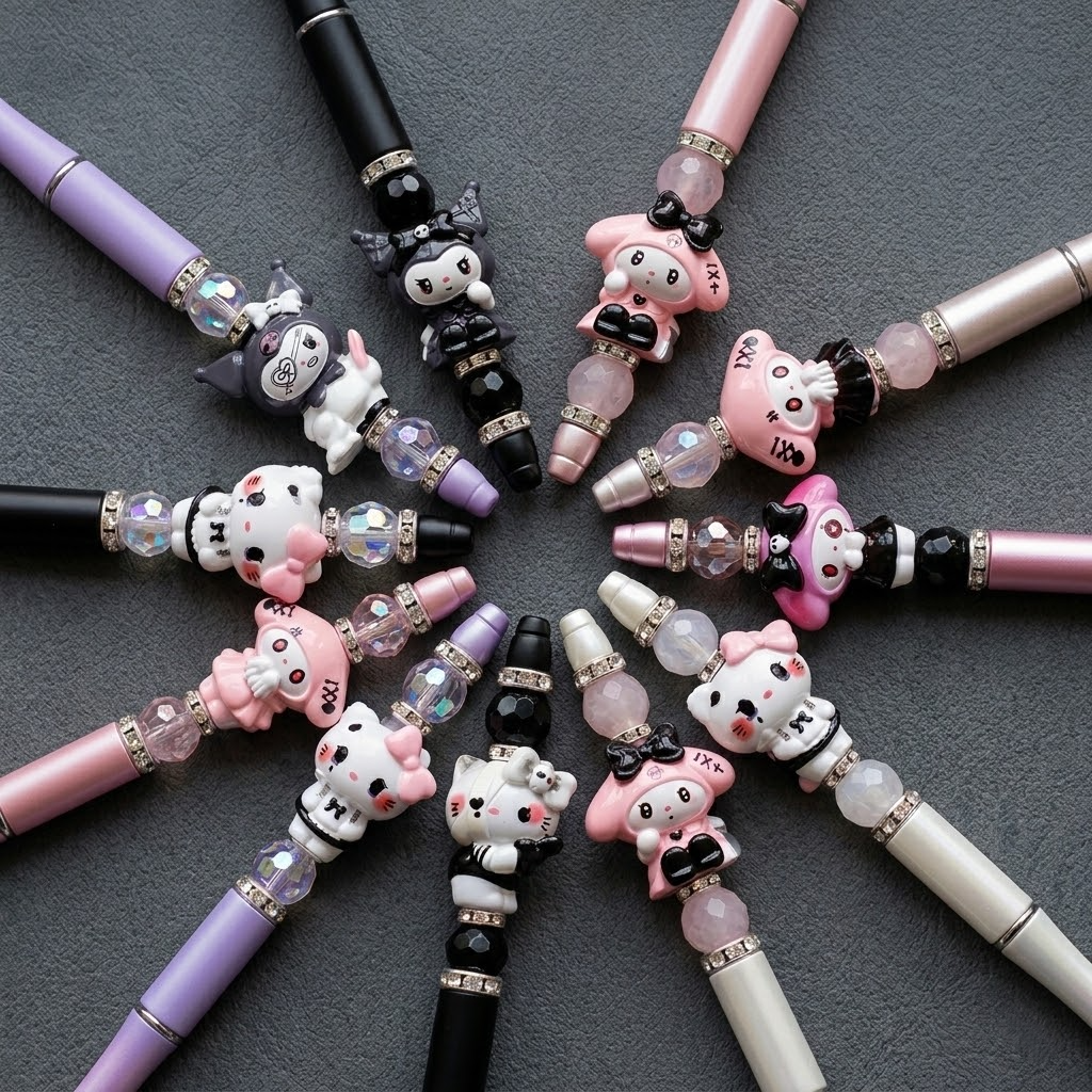 Gothic Kawaii Focal Beads - Dark Zombie Style Kuromi, My Melody & | Acrylic Bead for DIY Bracelet Keychain Jewelry Making
