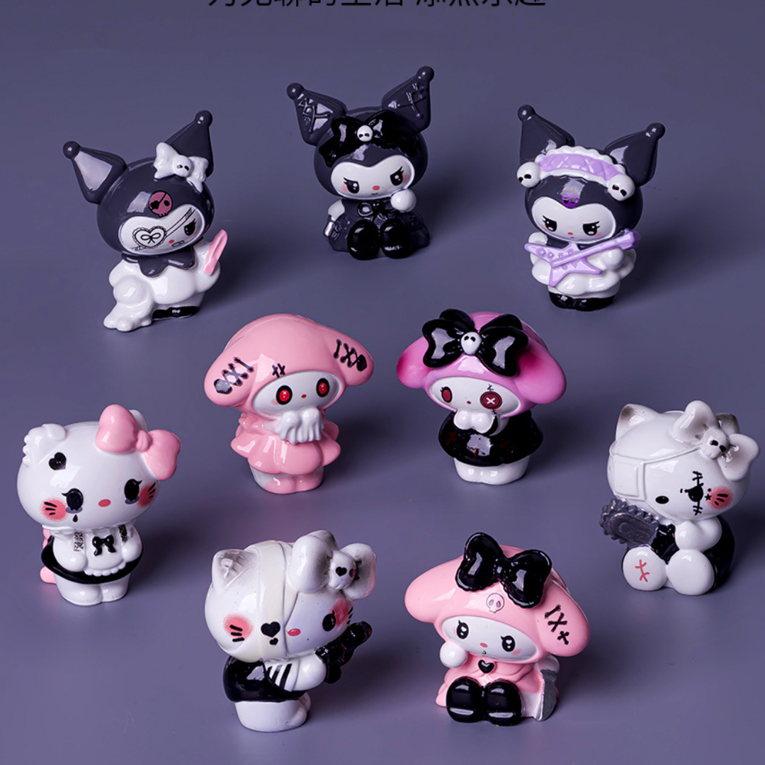 Gothic Kawaii Focal Beads - Dark Zombie Style Kuromi, My Melody & | Acrylic Bead for DIY Bracelet Keychain Jewelry Making