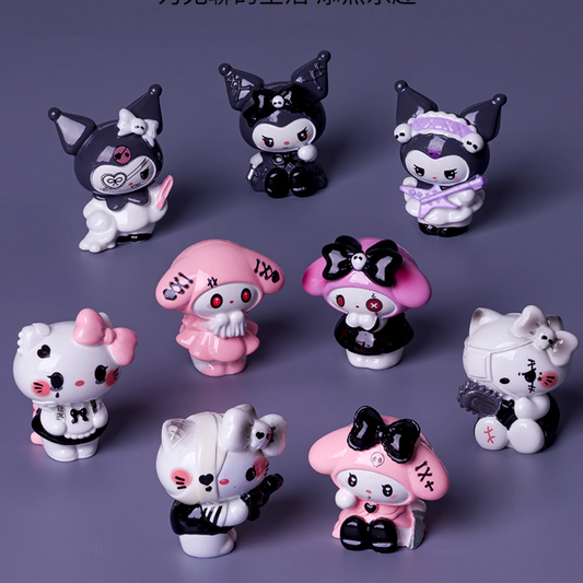 Gothic Kawaii Focal Beads - Dark Zombie Style Kuromi, My Melody & | Acrylic Bead for DIY Bracelet Keychain Jewelry Making