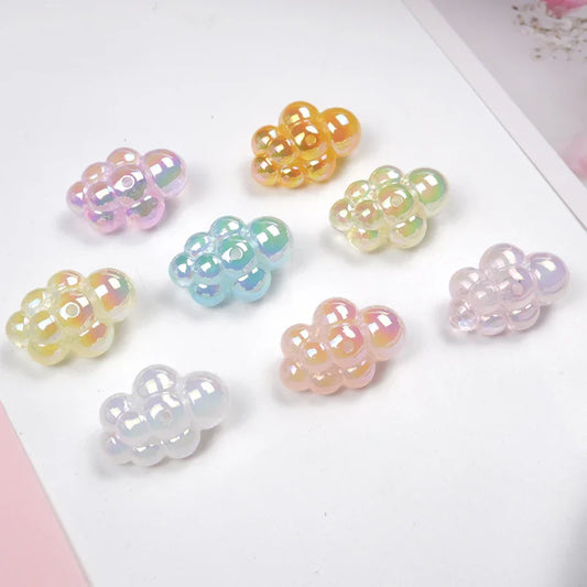 Transparent UV Dazzle Perforated Clouds Clouds White Clouds Acrylic Beads