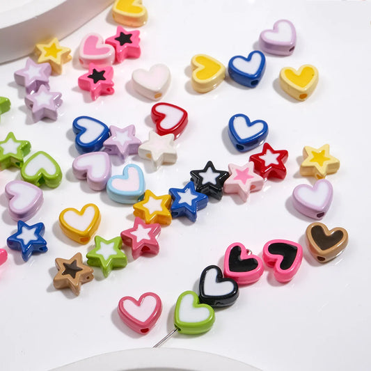 Color Double-sided Love Stars Beaded
