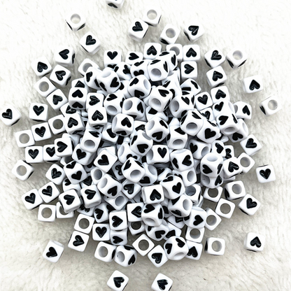 6mm Square & Round Acrylic Alphabet Beads - Colorful Enamel Letter | Acrylic Bead for DIY Bracelet Keychain Jewelry Making