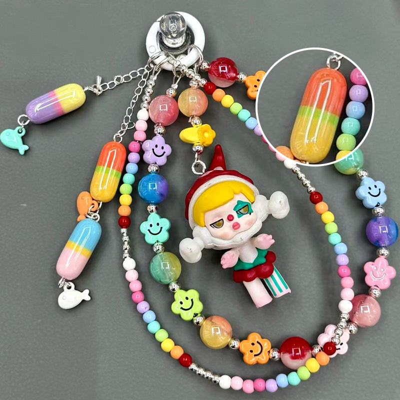 9x20mm Cute Capsule Pill Resin Beads, Happy Medical Color-Block | Acrylic Bead for DIY Bracelet Keychain Jewelry Making