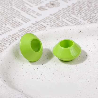 7.3mm Large Hole UFO Saucer Acrylic Beads - 16mm Lacquered Chunky | Acrylic Bead for DIY Bracelet Keychain Jewelry Making