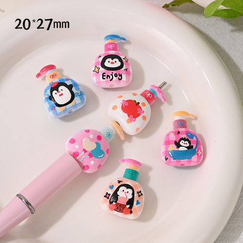 Mini Penguin Soap Bottle Acrylic Focal Beads | Acrylic Bead for DIY Bracelet Keychain Jewelry Making