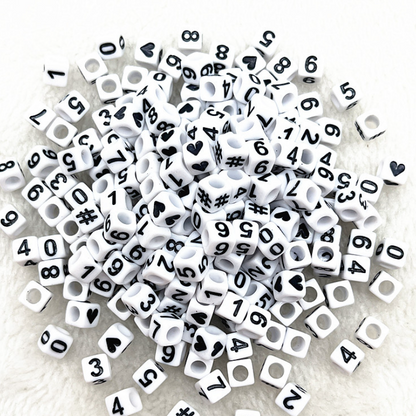 6mm Square & Round Acrylic Alphabet Beads - Colorful Enamel Letter | Acrylic Bead for DIY Bracelet Keychain Jewelry Making