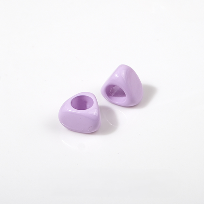 6mm Large Hole Triangle Acrylic Beads - 10.5mm Lacquered Chunky | Acrylic Bead for DIY Bracelet Keychain Jewelry Making