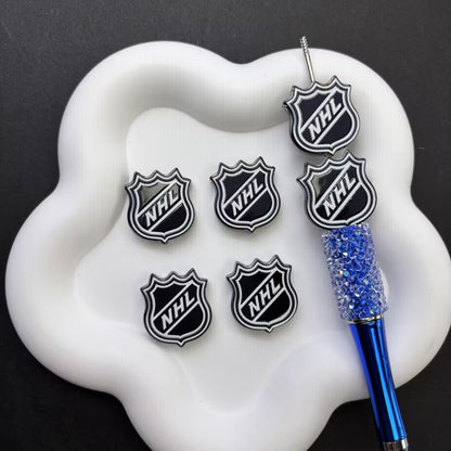 NHL Hockey Silicone Focal Beads - Acrylic Sports Team Charms for DIY Beadable Pens, Keychain Making Accessories, Pick Your Team
