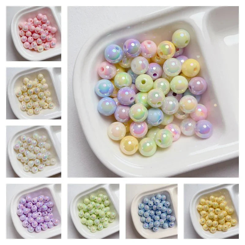 8-12mm Mabei Luminous Solid Straight Hole Beads | Acrylic Bead for DIY Bracelet Keychain Jewelry Making