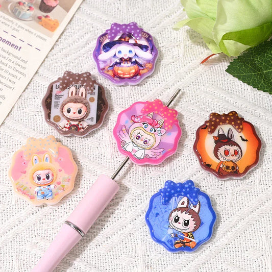 Cartoon Ragcloth Printed Beads Shaped Brand Beads Bow Beads