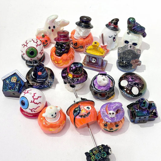 Hole Resin Halloween Series Stereo Cartoon Beads